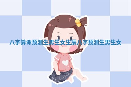 八字算命预测生男生女_生辰八字预测生男生女
