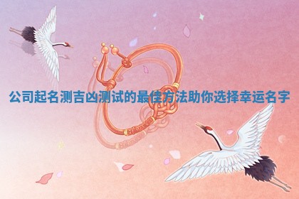 公司起名测吉凶测试的最佳方法助你选择幸运名字