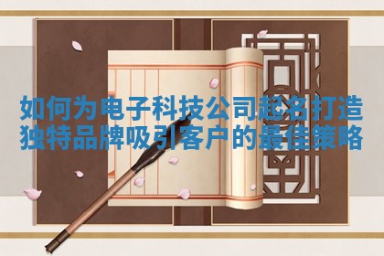 如何为电子科技公司起名打造独特品牌吸引客户的最佳策略