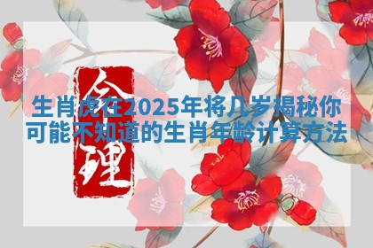 生肖虎在2025年将几岁揭秘你可能不知道的生肖年龄计算方法